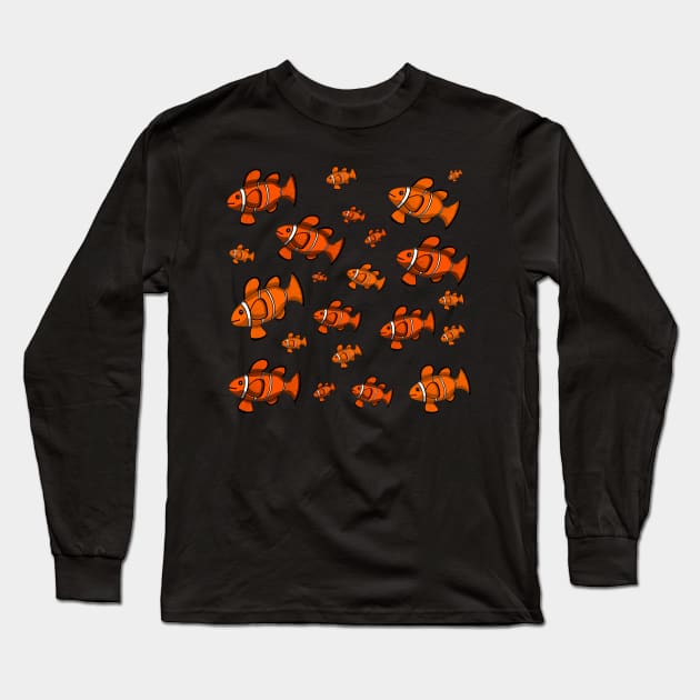 School of Clownfish Long Sleeve T-Shirt by yellowkats